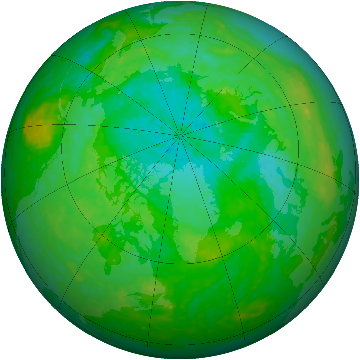 Arctic ozone map for 03 August 1990